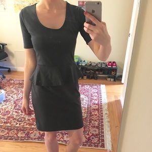 *Gray grey peplum pencil skirt sleeved business